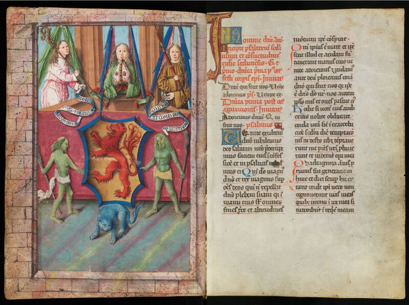 Brevier des Jost von Silenen, 15. Jahrhundert (Schweizerisches Nationalmuseum, Zürich, LM 4624.1, fol. 8v/9r)